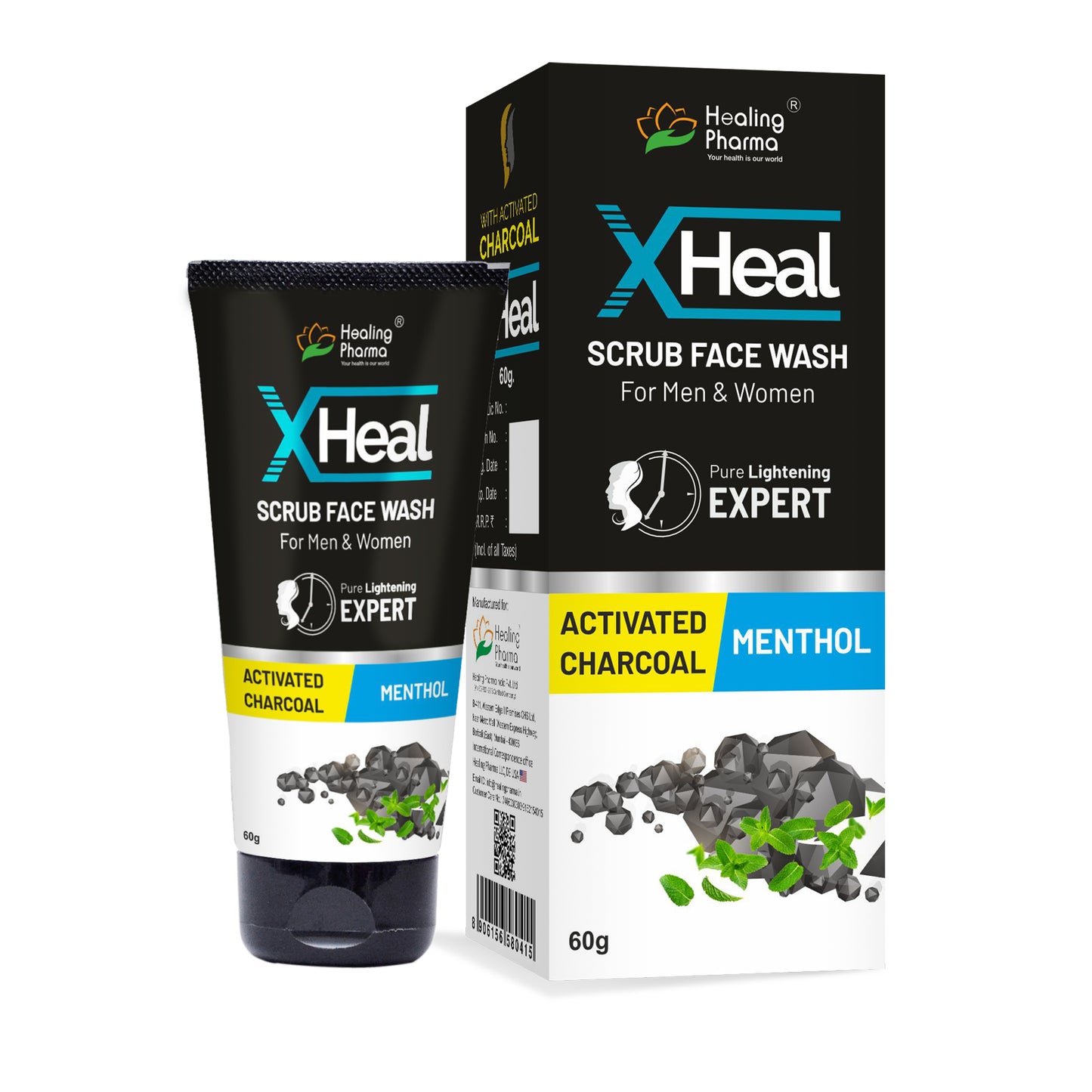 xheal activated charcoal scrub face wash